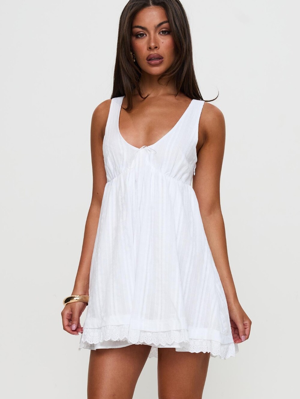 Princess Polly White Babydoll Mini Dress - Picture 5 of 8